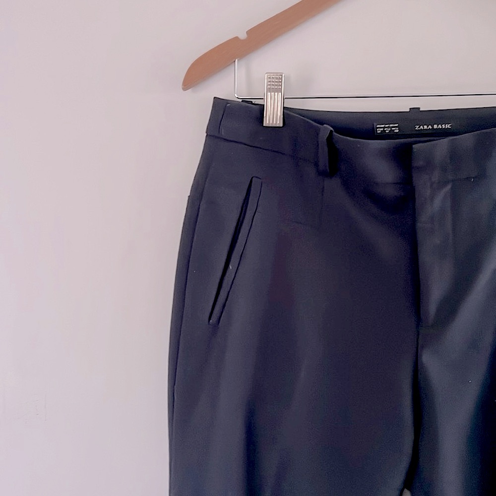 Black / Midnight Blue Zara Basic Tapered Pant